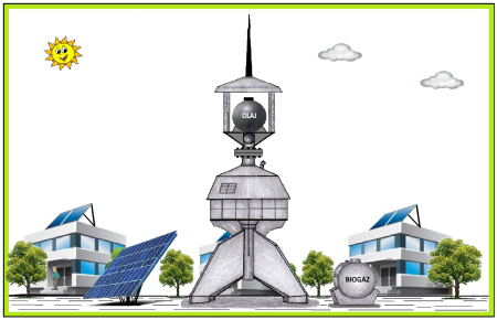 Elektromos energia előállítása városi környezetben megújuló energiákat hasznosító hidraulikus energiával működő hibrid tipusú erőművel. 